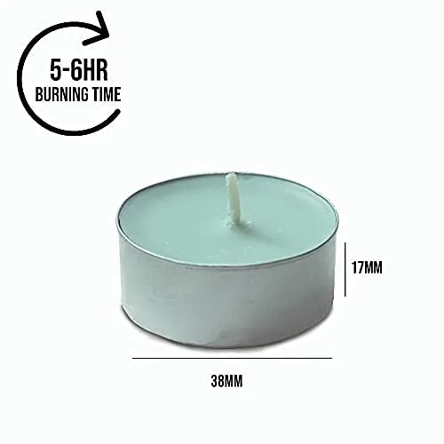 AURA Paraffin Wax Fragrance Tea Light Candles (Green Apple, 72)