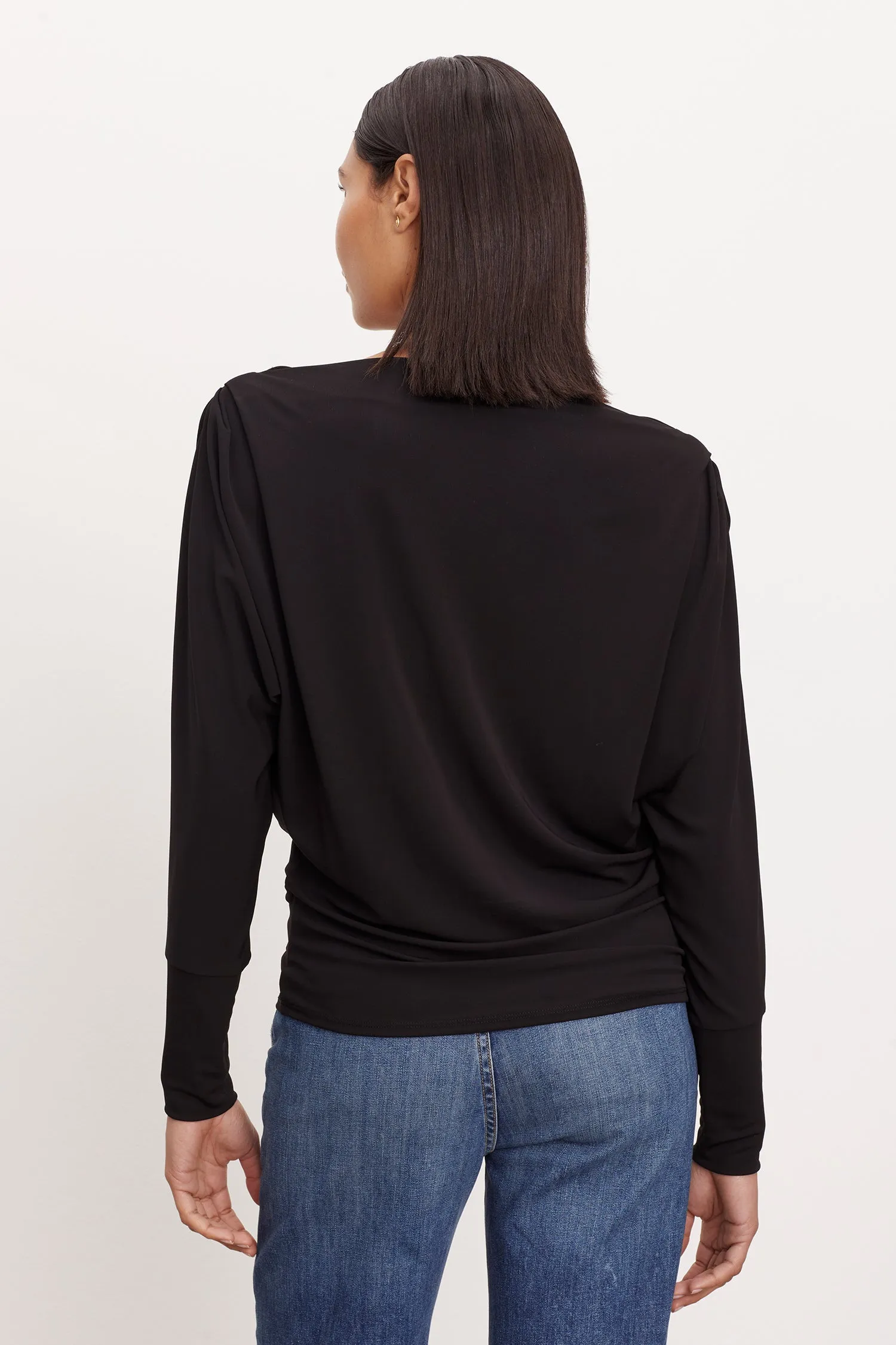 BESS MATTE JERSEY LONG SLEEVE TOP - VELVET