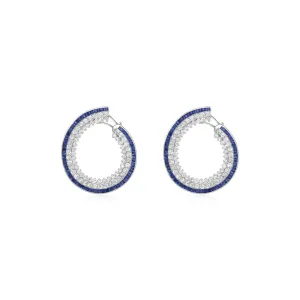 Blue Sapphire & Diamond Garland Earrings