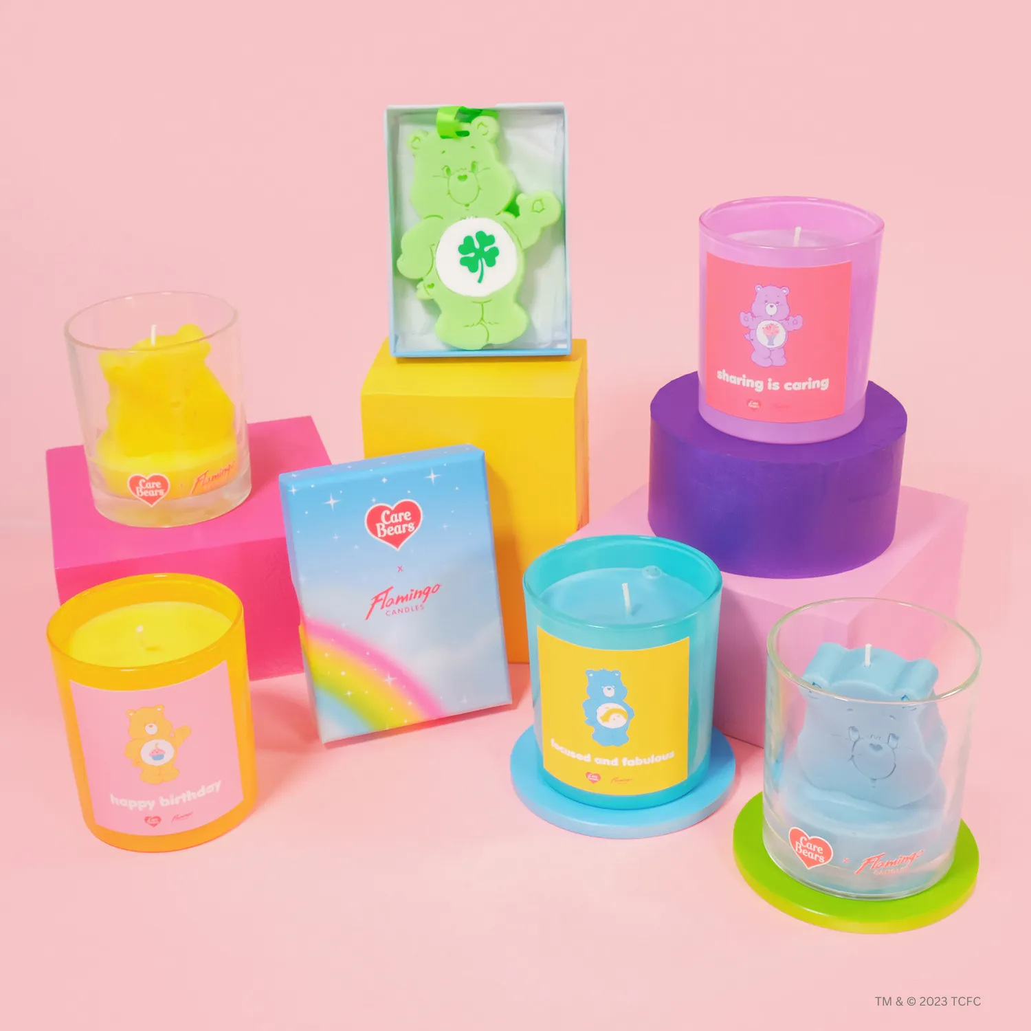 Care Bears x Flamingo Candles Fuzzy Wuzzy Cheer Bear Tin Candle