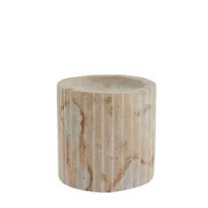 Eliana candlestick 10x9.5 cm. linen marble