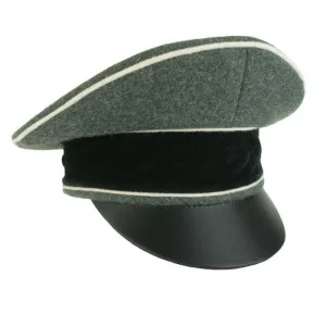 German Army Heer/NCO Visor Cap – White Piping without Insignia