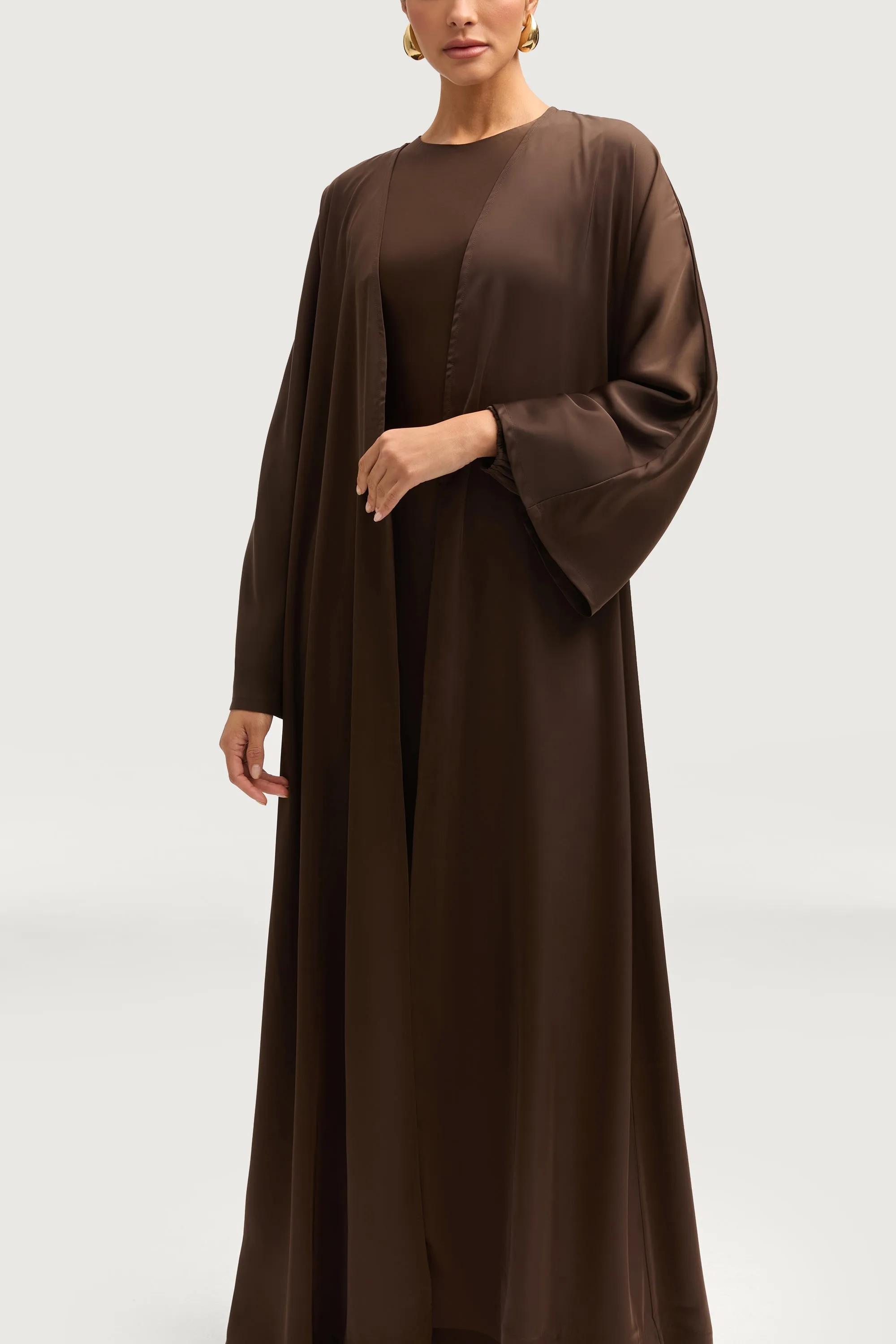 Kamila Open Abaya - Espresso