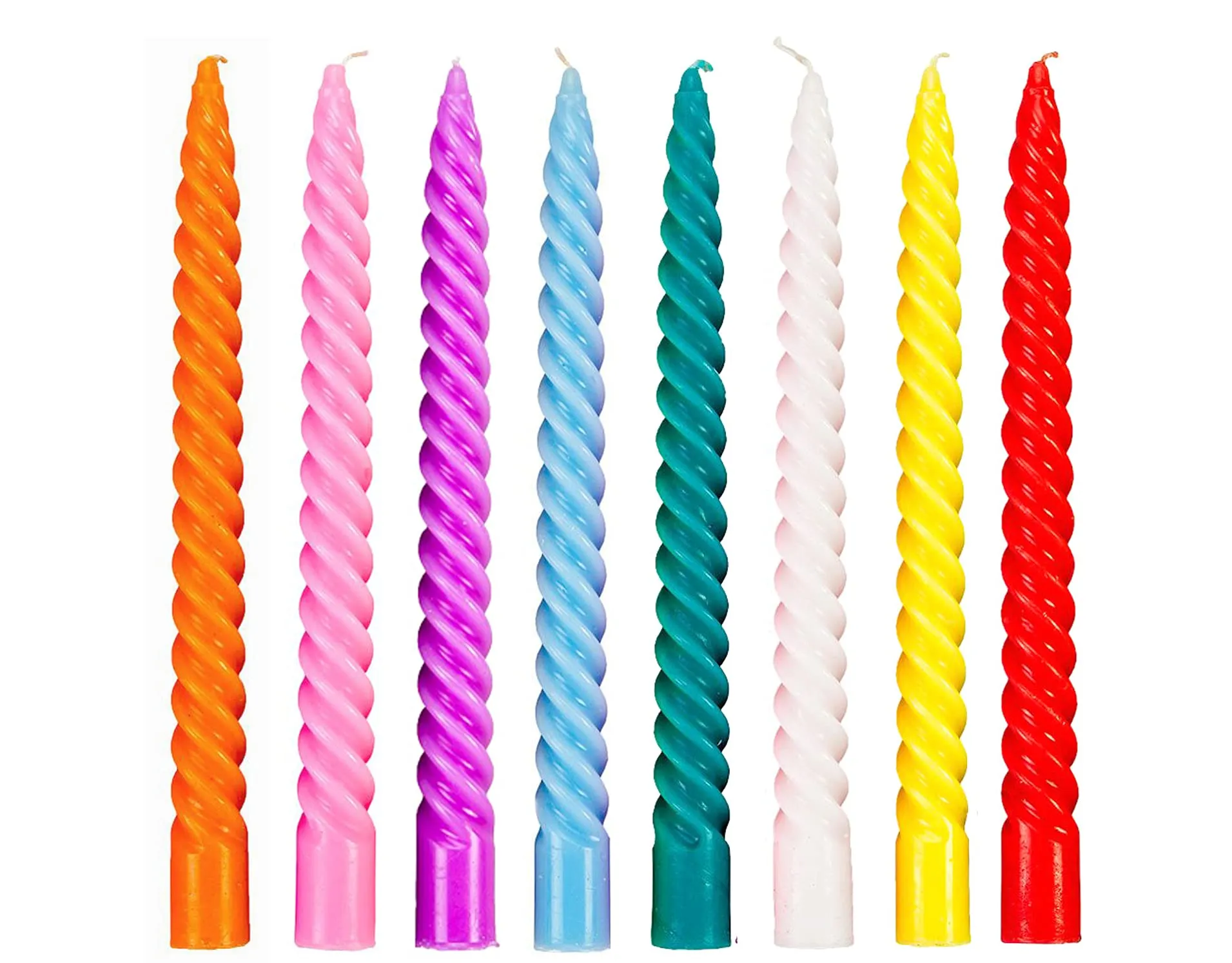 LUCES Paraffin Wax Turquoise Spiral Candles Stick Taper Smokeless Dripless Scented Twisted for Party Home Dinner Table Decor Set of 8 Burn Time 8 Hour