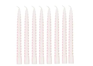 LUCES Paraffin Wax White Spiral Candles Stick Taper Smokeless Dripless Scented Twisted for Party Home Dinner Table Decor Set of 8 Burn Time 8 Hour