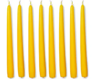 LUCES Paraffin Wax Yellow Tall Taper Stick Candles Pillar Smokeless Dripless Scented for Party Home Dinner Table Decor Set of 8 Burn Time 8 Hour