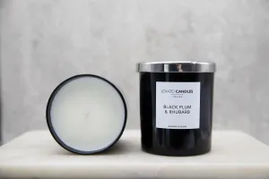 Luxury Black Candle - Black Plum & Rhubarb