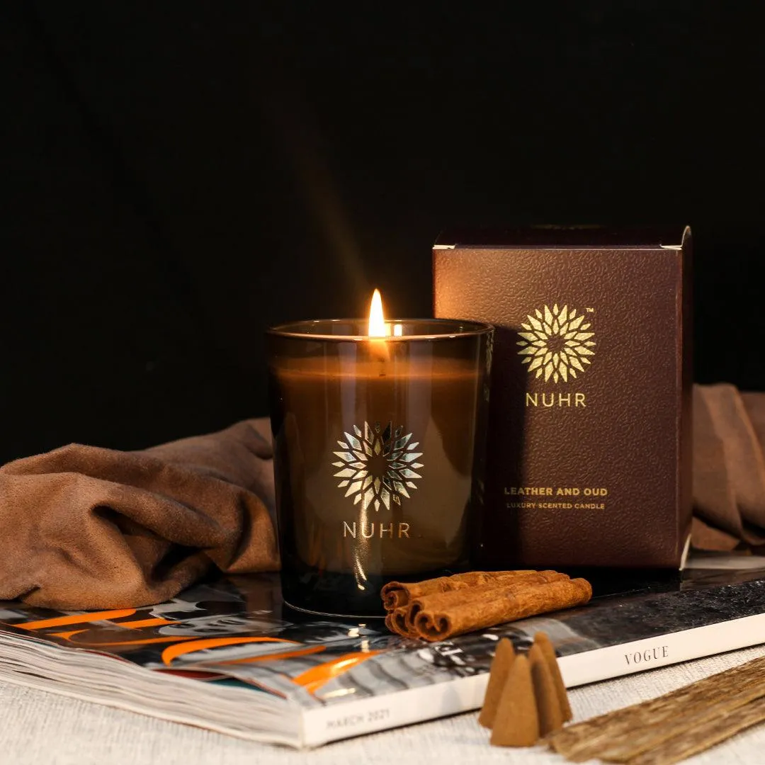 Luxury Scented Candles in Leather and Oud