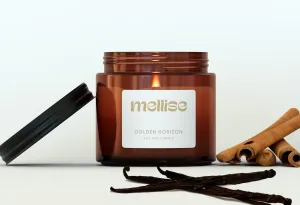 Mellise 200 gm Soy Wax Scented Candle in Glass Jar Vanilla and Cinnamon Fragrance Burn Time 34 Hrs, Luxury Gift, Aromatherapy Fragrance Candles for Home Decor