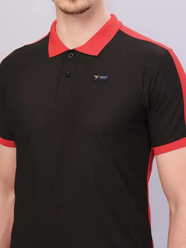 Men Colorblock Slim Fit Polo T-shirt with MATPIQ