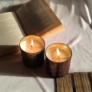 Oceann Gloww Opulent Brown Dewdrop Scented Glass Candle I Set of 2 I 34 Hrs I