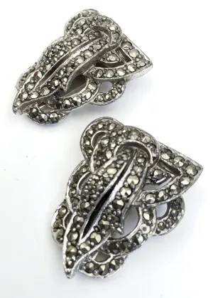 Pair of Vintage Deco Marcasite Dress Clips