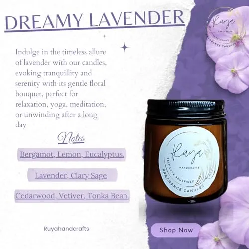 Ruya's Handcrafts Amber Double Wick Tiger Eye Stone | Evoking Tranquillity and Serenity Therapy Candle | Healing Light Candle (Dreamy Lavender)