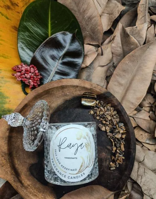 Ruya's Handcrafts Bella Crystal Jar Double Wick Tiger Eye Stone | Revealing Delightful Surprises Every Flicker Therapy Candles | Healing Light Candles (Maker's Choice)